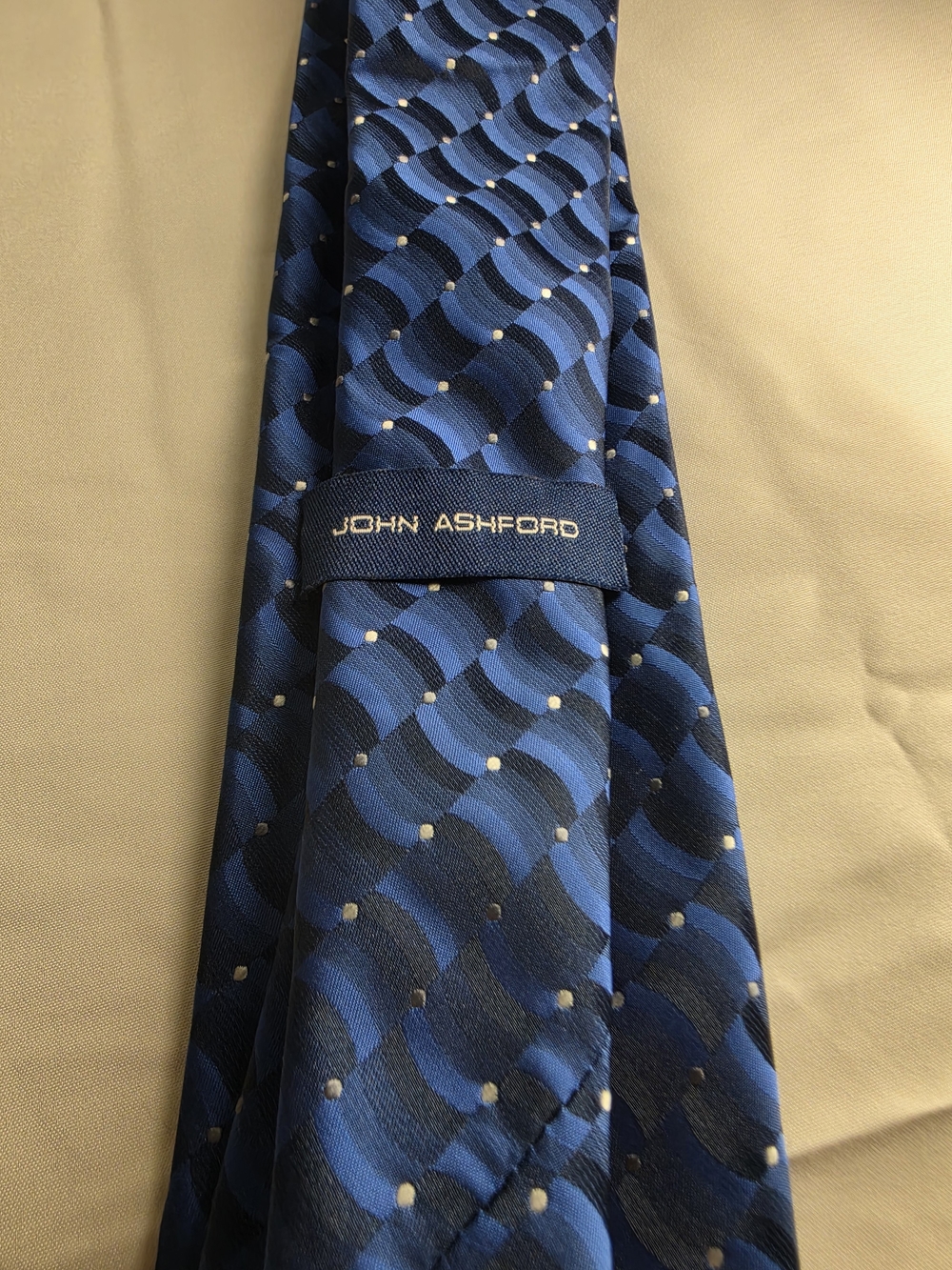 John Ashford Navy and Royal Blue Wavy Silk Tie